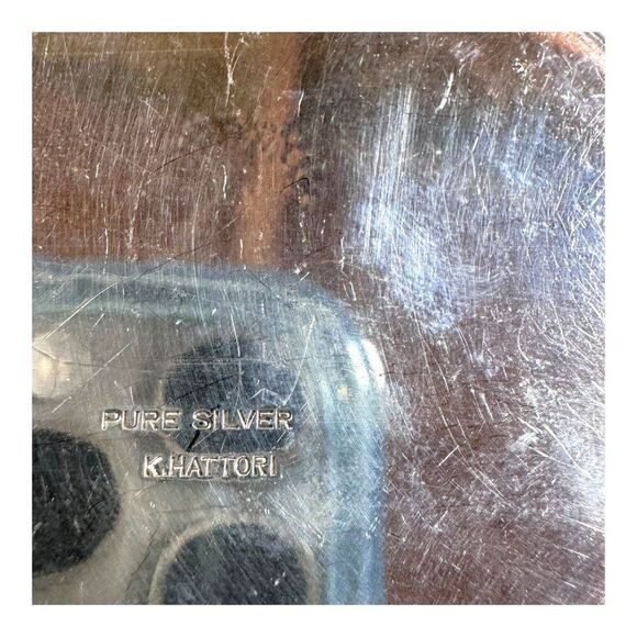 Antique Pair K Hattori Pure Silver Japan Floral Engraved Coasters 3" Lot 2 58g - Picture 3 of 6